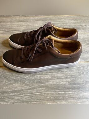 POLO RALPH LAUREN Men's Jermain II Brown Leather Sneakers Size 10.5